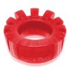 Cock-Lug Silicone Lugged Cock Ring - Red