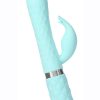 Pillow Talk Lively Silicone Rechargeable Dual Motor Massager with Swarovski Crystal - Teal