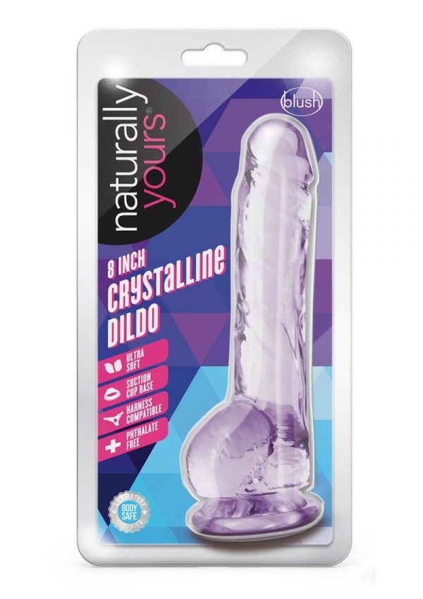 Naturally Yours Crystalline Dildo 8in - Amethyst