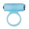 PowerBullet Cosmic Ring Rechargeable Silicone Vibrating Cock Ring - Glow in the Dark Blue
