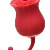 Inmi Bloomgasm Royalty Rose Rechargeable Silicone Textured Suction Clit Stimulator - Red