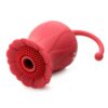 Inmi Bloomgasm Royalty Rose Rechargeable Silicone Textured Suction Clit Stimulator - Red