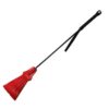 Rouge Tasselled Leather Riding Crop - Red/Black