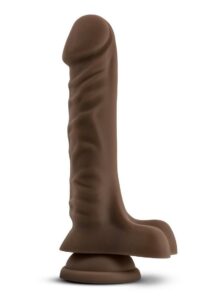 Dr. Skin Plus Posable Dildo with Balls 9in - Chocolate