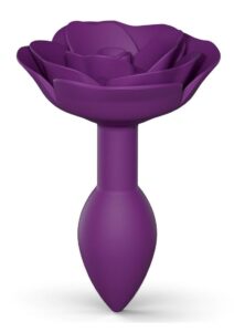 Open Roses Silicone Anal Plug - Small - Purple Rain