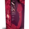 Secret Kisses Rosegasm Twosome Rechargeable Silicone Dual End Vibrator with Clitoral Stimulator - Red
