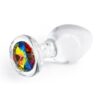 Crystal Desires Rainbow Gem Glass Anal Plugs - Medium