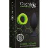Ouch! Butt Plug with Cock Ring Silicone Glow in the Dark - Green
