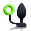 Ouch! Butt Plug with Cock Ring Silicone Glow in the Dark - Green