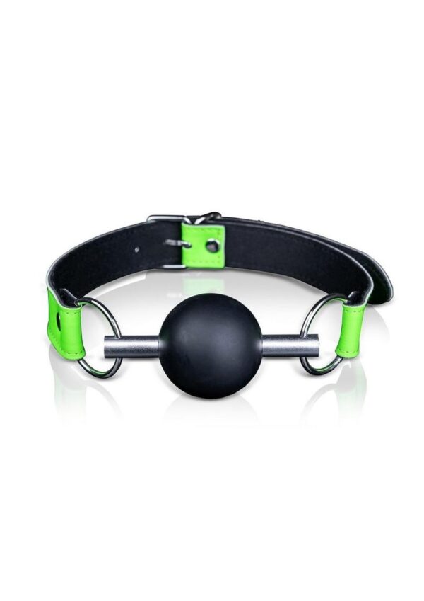 Ouch! Solid Ball Gag Glow in the Dark - Green