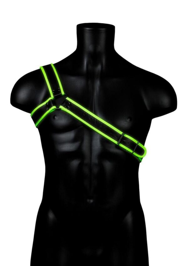 Ouch! Gladiator Harness Glow in the Dark - Small/Medium - Green