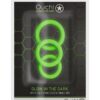 Ouch! Cock Ring Silicone Set (3pc) Glow in the Dark - Green