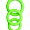 Ouch! Cock Ring Silicone Set (3pc) Glow in the Dark - Green