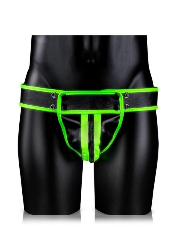 Ouch! Striped Jock Strap Glow in the Dark - Small/Medium - Green