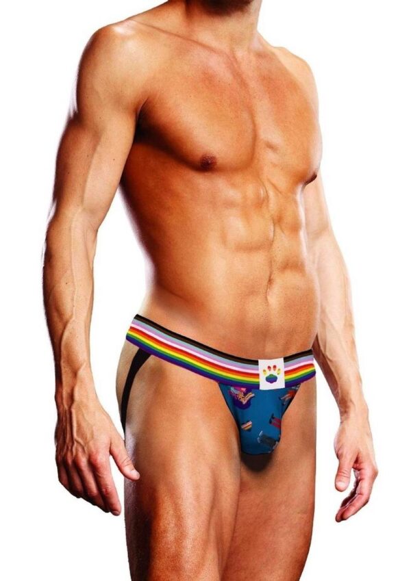 Prowler Spring/Summer 2023 Pixel Art Gay Pride Collection Jock - Large - Blue/Multicolor