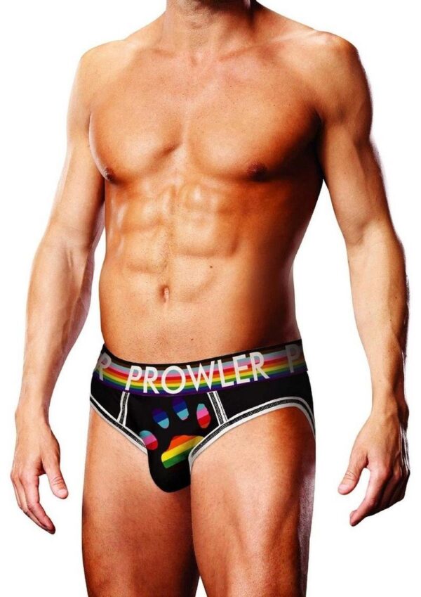 Prowler Black Oversized Paw Open Brief - Small - Black/Rainbow