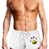Prowler Oversized Paw Swimming Trunk - Large - White/Rainbow