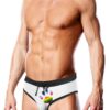 Prowler Oversized Paw Swimming Brief - XLarge - White/Rainbow