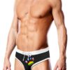 Prowler Oversized Paw Swimming Brief - Large - Black/Rainbow