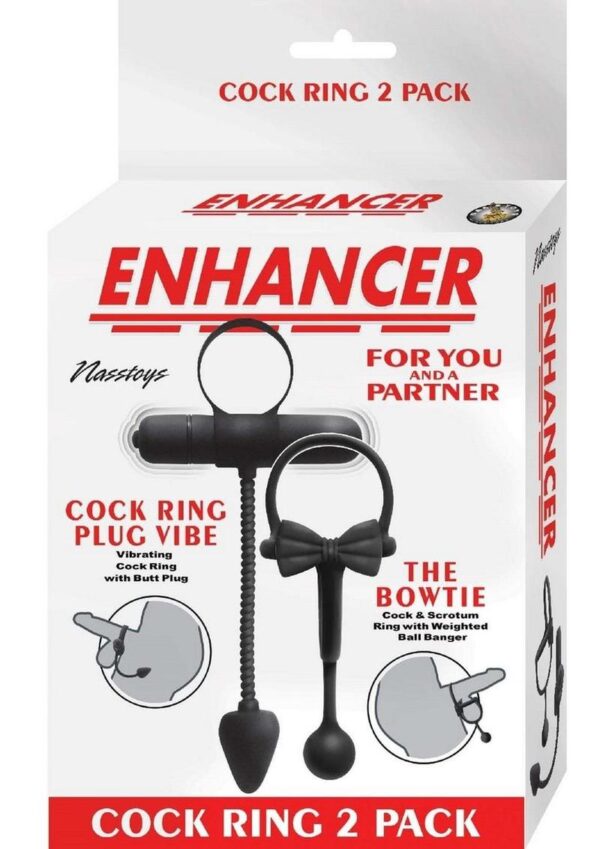 Enhancer Silicone Cock Rings (2 Pack) - Black