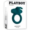Playboy Bunny Buzzer Rechargeable Silicone Cock Ring - Teal