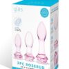Glas Rosebud Butt Plug Set (3 Piece) - Pink