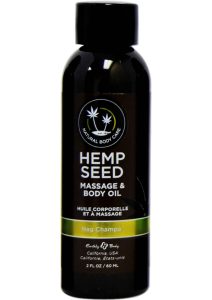 Earthly Body Hemp Seed Massage and Body Oil Nag Champa 2oz