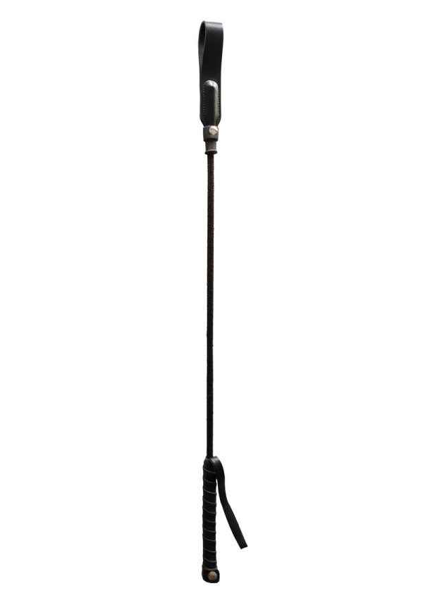 Rouge Fifty Times Hotter Long Riding Crop Slim Tip 24in - Black