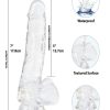 Crystal Addiction Dildo with Balls 7in - Clear