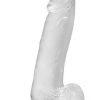 Crystal Addiction Dildo with Balls 8in - Clear