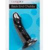 Back End Chubby Suction Cup Base Anal Plug Waterproof - Black