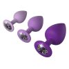 Fantasy For Her Her Little Gems Trainer Set Anal Kit 3 Training Size Plugs Waterproof Silicone - Purple