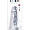 King Cock Dildo with Balls 8in - Clear