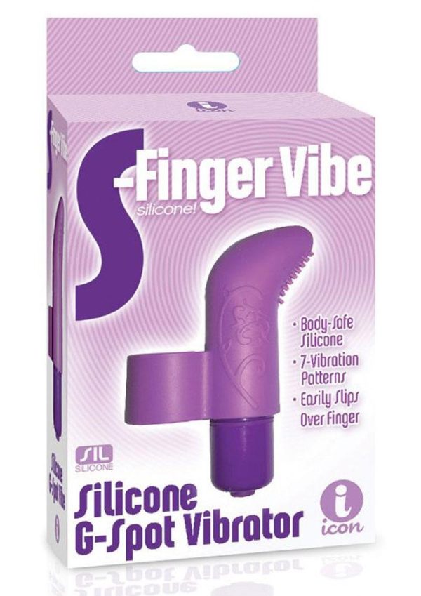 The 9`s - S-Finger Silicone G-Spot Vibrator - Purple