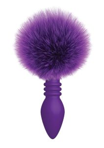 The 9`s - Cottontails Silicone Ribbed Bunny Tail Butt Plug - Purple