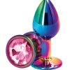 Rear Assets Multicolor Anal Plug - Small - Pink
