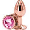 Rear Assets Rose Gold Anal Plug - Small - Pink