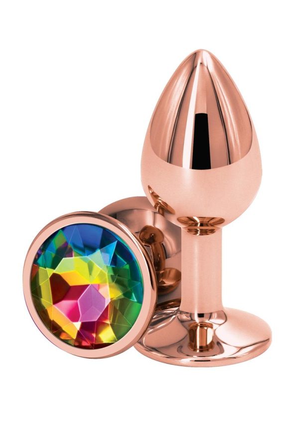 Rear Assets Rose Gold Anal Plug - Small - Rainbow