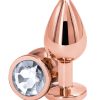 Rear Assets Rose Gold Anal Plug - Medium - Clear