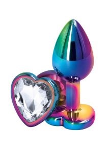 Rear Assets Multicolor Heart Anal Plug - Small - Clear