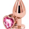 Rear Assets Rose Gold Heart Anal Plug - Medium - Pink