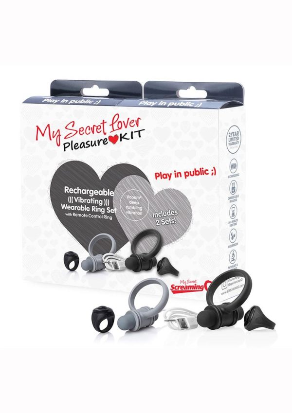 My Secret Lover Kit Cock Ring - Black/Gray