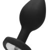 Ouch! Diamond Heart Butt Plug - Regular - Black