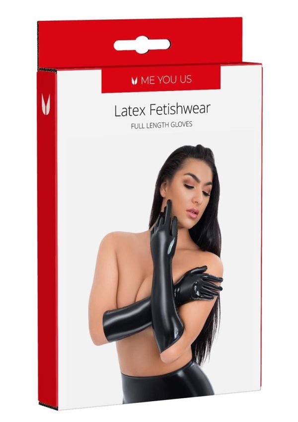 ME YOU US Latex Full Length Gloves - Medium - Black