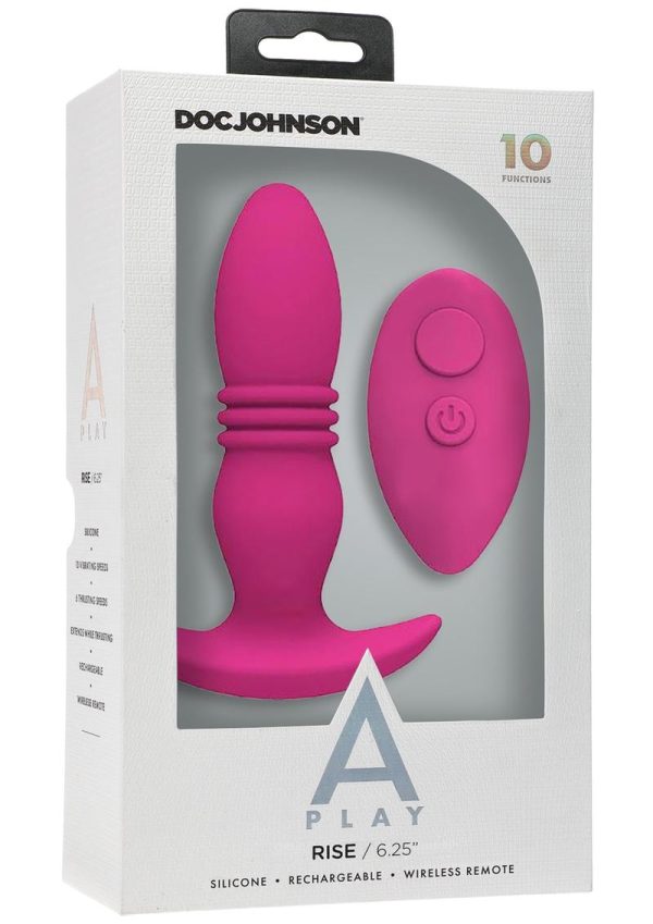 A-Play Rise Silicone Rechargeable Anal Plug with Remote Control - Pink