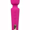 Lush Allana Velvet Rechargeable Silicone Wand Vibrator- Magenta/Rose Gold