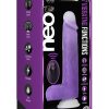 Neo Elite Encore Silicone Vibrating Dildo with Remote Control 8in - Purple