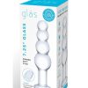 Glas Beaded Glass Butt Plug 7.25in - Clear