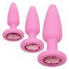 First Time Crystal Booty Kit Silicone Probes (3 piece) - Pink