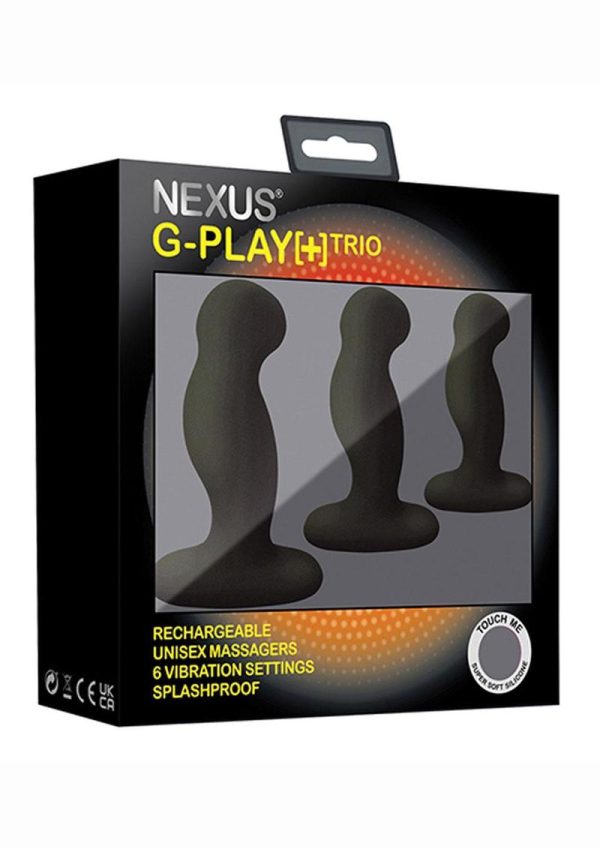 Nexus GPLAYTRIO+ Unisex Rechargeable Silicone Vibrator Set (3 piece) - Black